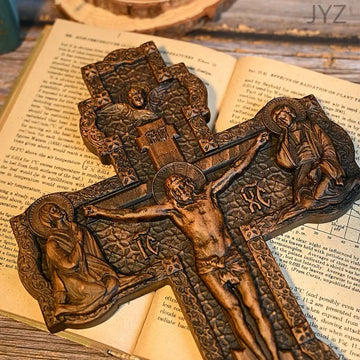 High Quality Orthodox Church Supplies for Wall Art Holy Carving Wooden Crafts, Wall Hanging Crucifix Madonna Statue