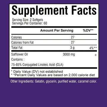 CLA 3000mg Supplement - Supports Healthy Weight Management, Lean Muscle Mass, Boost Metabolism, Anti-aging
