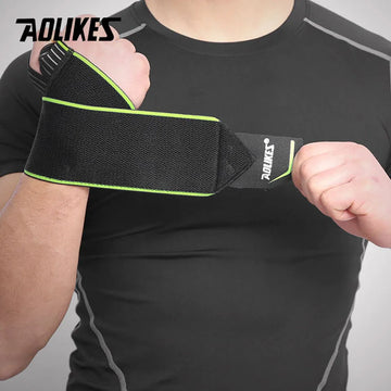 AOLIKES 1 Pair Wristband Elastic Bandage Wrist Support Gym Crossfit Powerlifting Compression Wrist Brace Support Strap Wraps