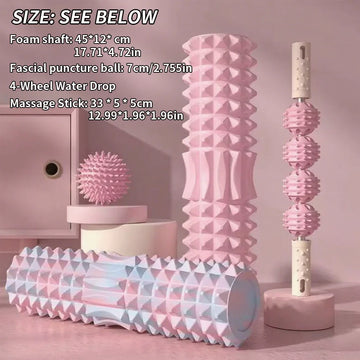 3-piece set - including massage prick ball, massage roller, foam massage yoga roller - a set of practical massage relaxation