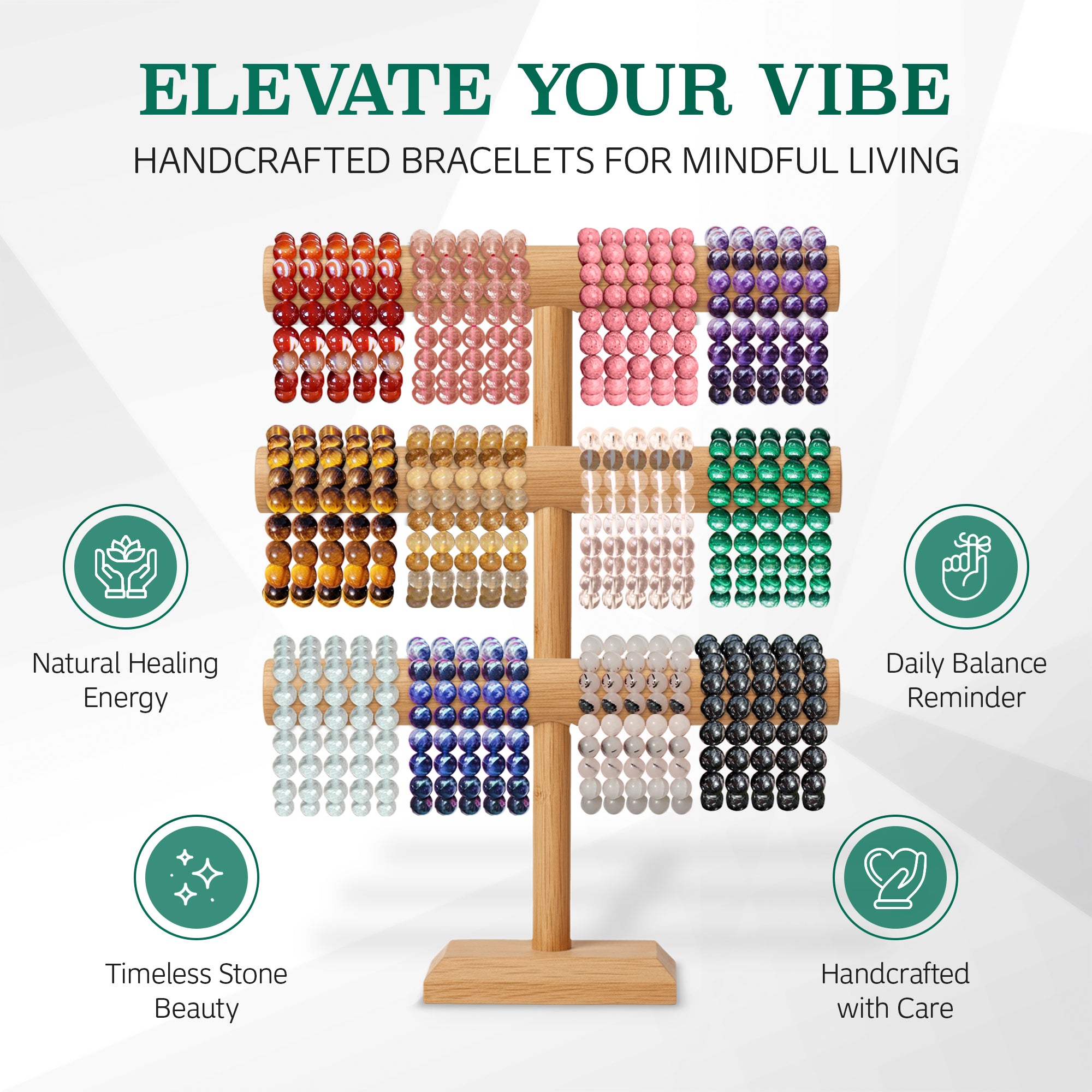 Crystal and Stone Bracelets