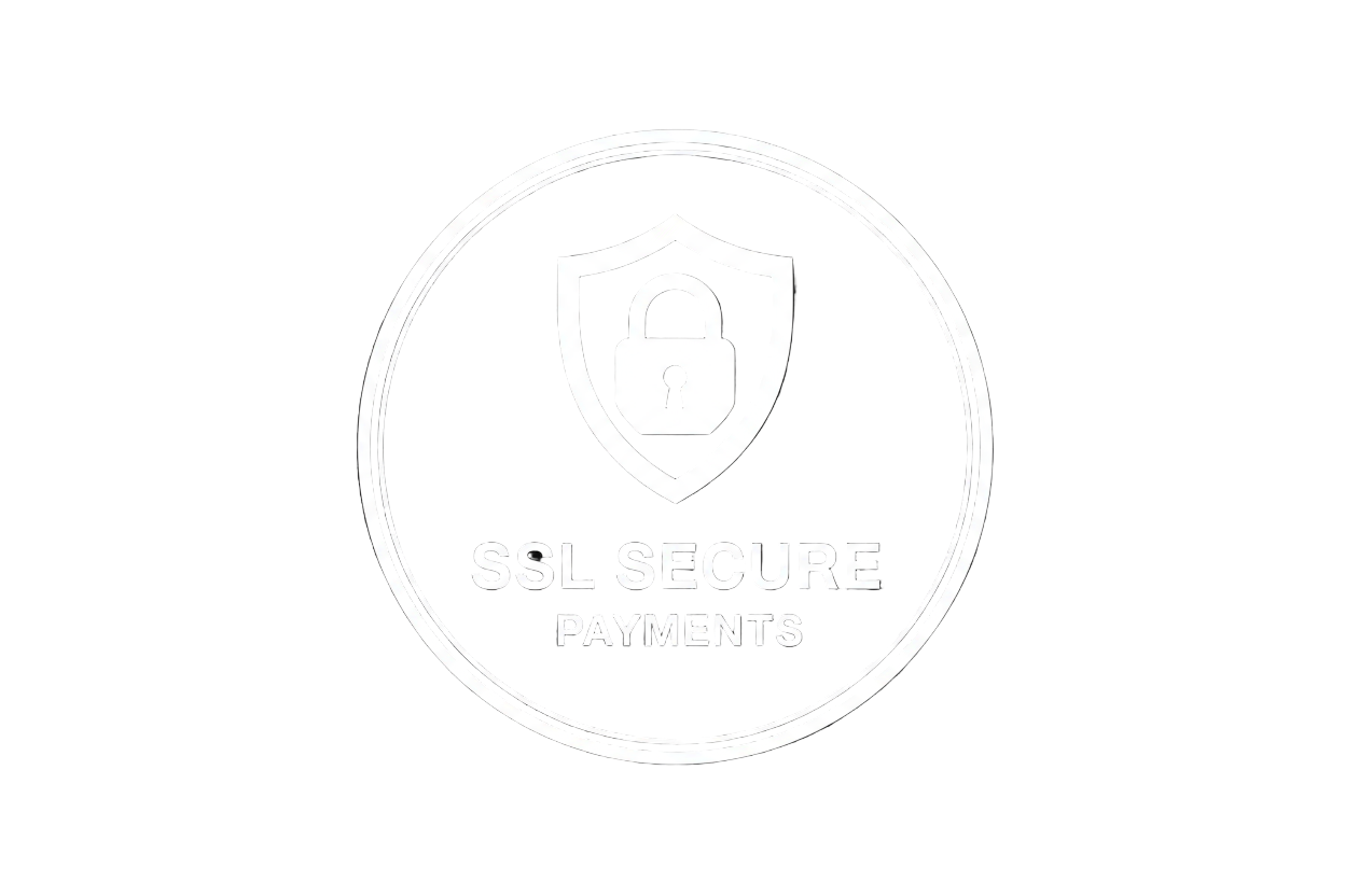 ssl secure payments, white only, like a badge, transparent background